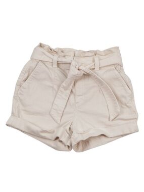 Express Cream Paperbag Waist Shorts Size 2 Tie Front High Rise Chic